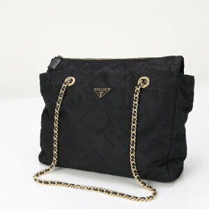Prada Tessuto quilted tote bag chain stitched black